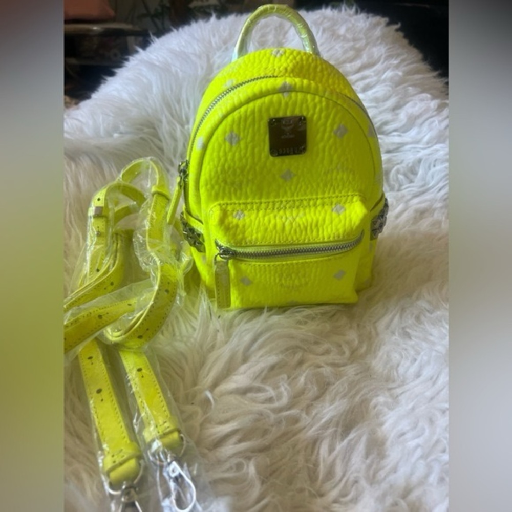 MCM Yellow Mini Backpack